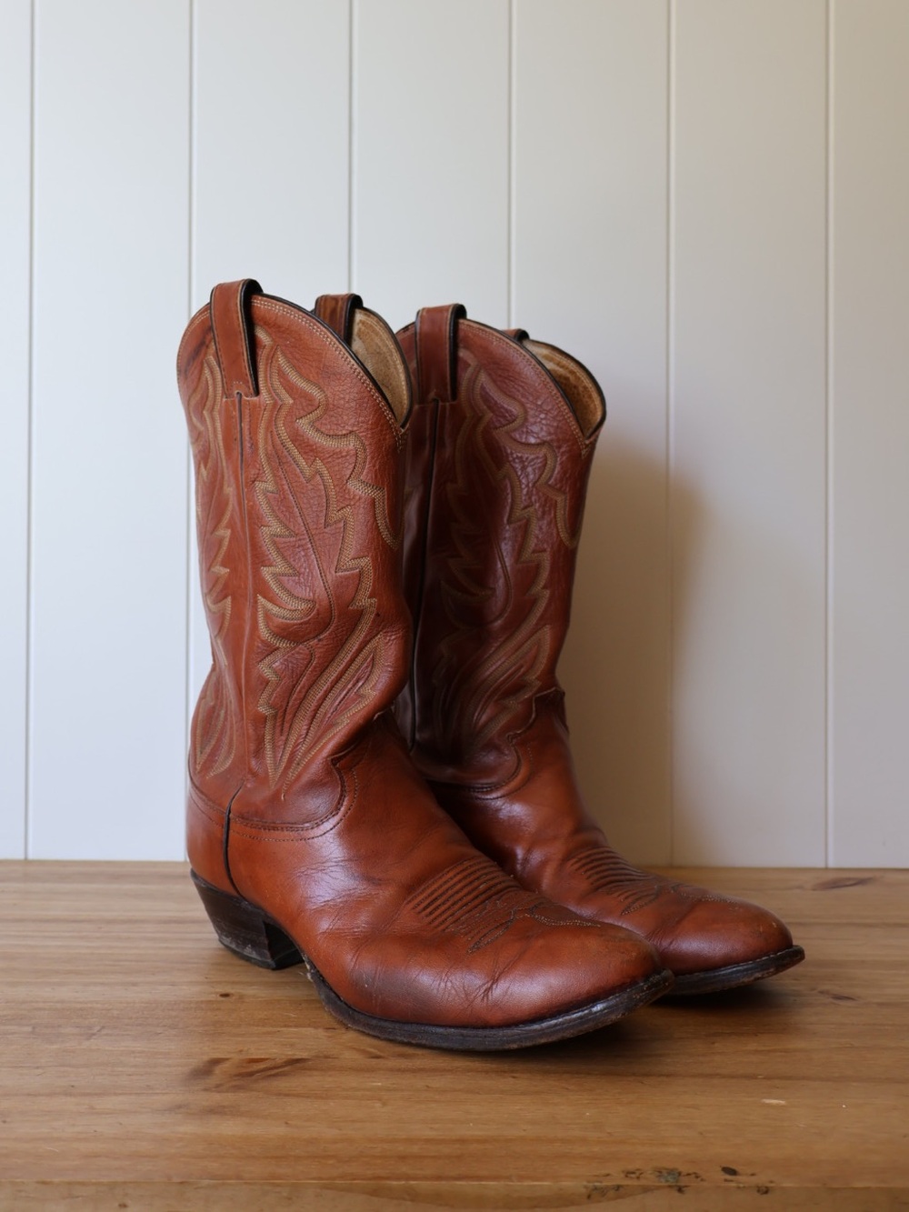 Vintage Justin Men's Rustic Brown Leather Western Cowboy Boots 9.5